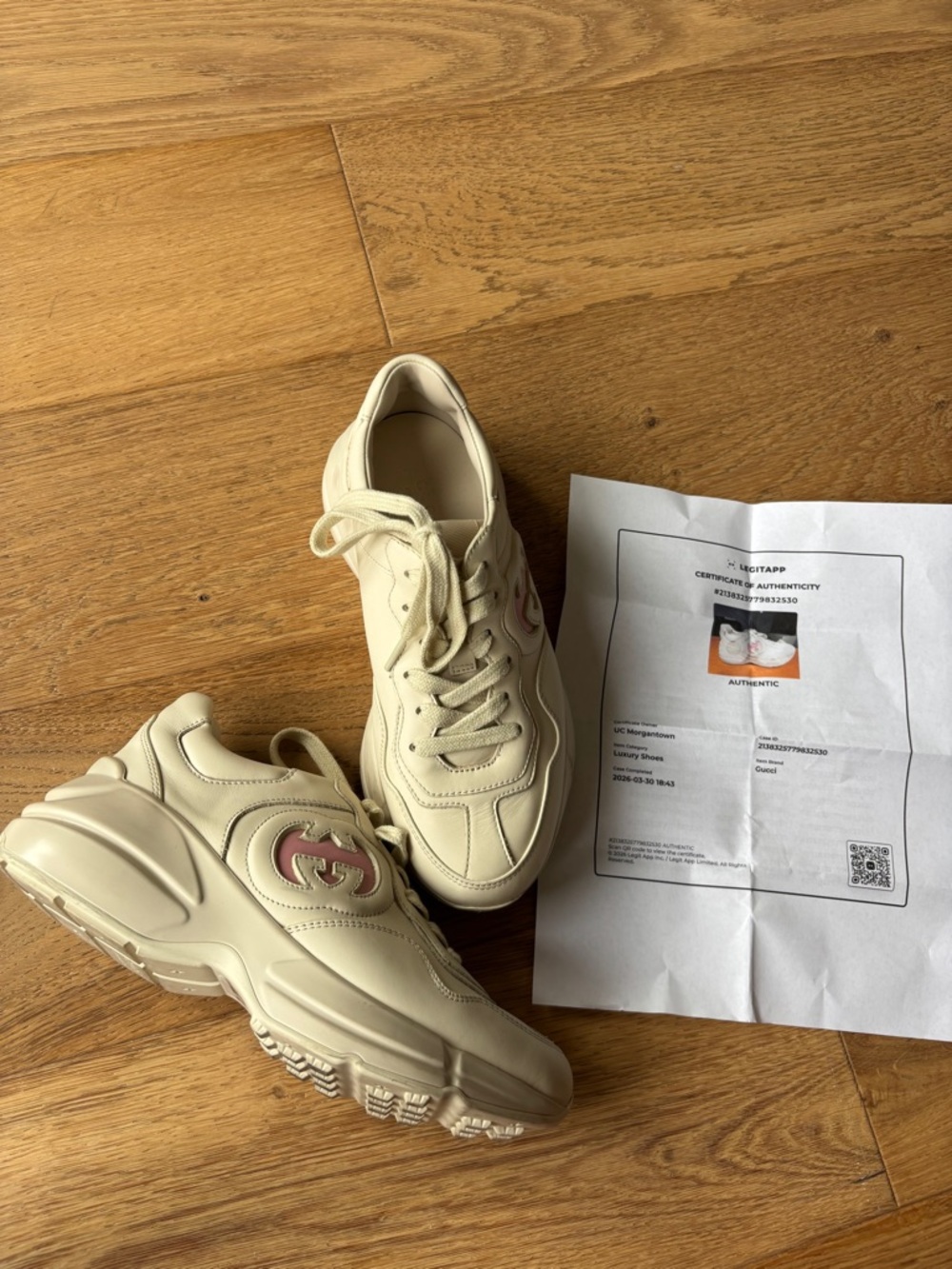 Gucci rython leather sneakers womens 6.5 - Picture 2 of 12